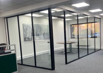 double glazed black framed glass door